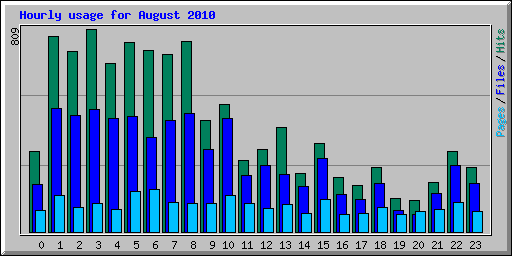 Hourly usage for August 2010