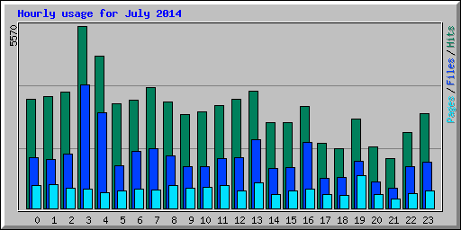 Hourly usage for July 2014