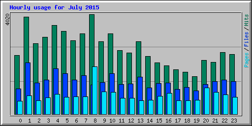 Hourly usage for July 2015