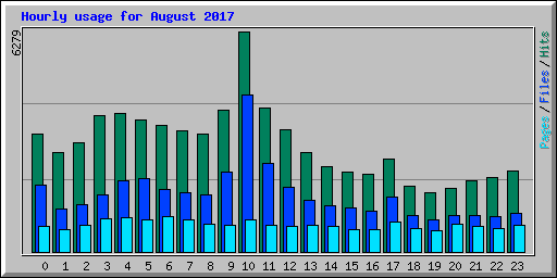Hourly usage for August 2017
