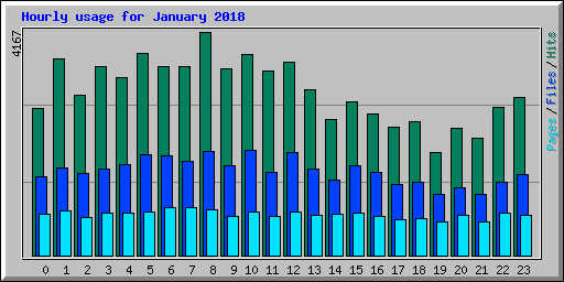 Hourly usage for January 2018